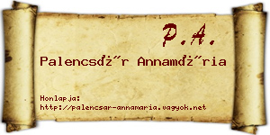 Palencsár Annamária névjegykártya